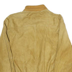 CRISTIANO DI THIENO Womens Beige Leather Button Jacket S Suede Casual Outerwear