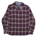 TOMMY HILFIGER Womens Maroon & Cream Check Shirt M Classic Cotton Blend Casual