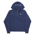 CHAMPION Mens Navy Blue Pullover Hoodie M Cotton Blend Half Zip Hooded