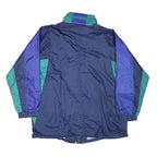 MASTER Mens Blue & Green Nylon Zip Jacket L Casual Lightweight Sports Outerwear