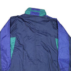MASTER Mens Blue & Green Nylon Zip Jacket L Casual Lightweight Sports Outerwear