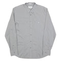 CALVIN KLEIN Mens Grey Shirt L Button Front Cotton Blend Long Sleeve Casual
