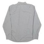 CALVIN KLEIN Mens Grey Shirt L Button Front Cotton Blend Long Sleeve Casual