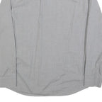 CALVIN KLEIN Mens Grey Shirt L Button Front Cotton Blend Long Sleeve Casual