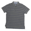 TOMMY HILFIGER Mens Grey Striped Short Sleeve Polo Shirt M Classic Fit Casual
