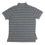 TOMMY HILFIGER Mens Grey Striped Short Sleeve Polo Shirt M Classic Fit Casual
