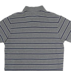 TOMMY HILFIGER Mens Grey Striped Short Sleeve Polo Shirt M Classic Fit Casual