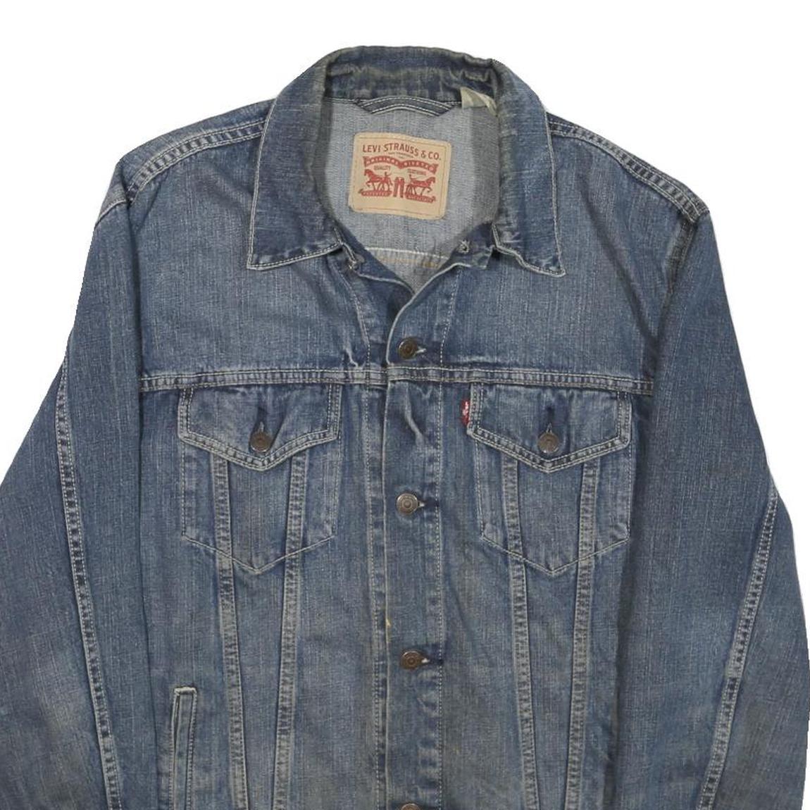 LEVI'S Mens Blue Cotton Denim Jacket M Woven Button Closure Classic Fit