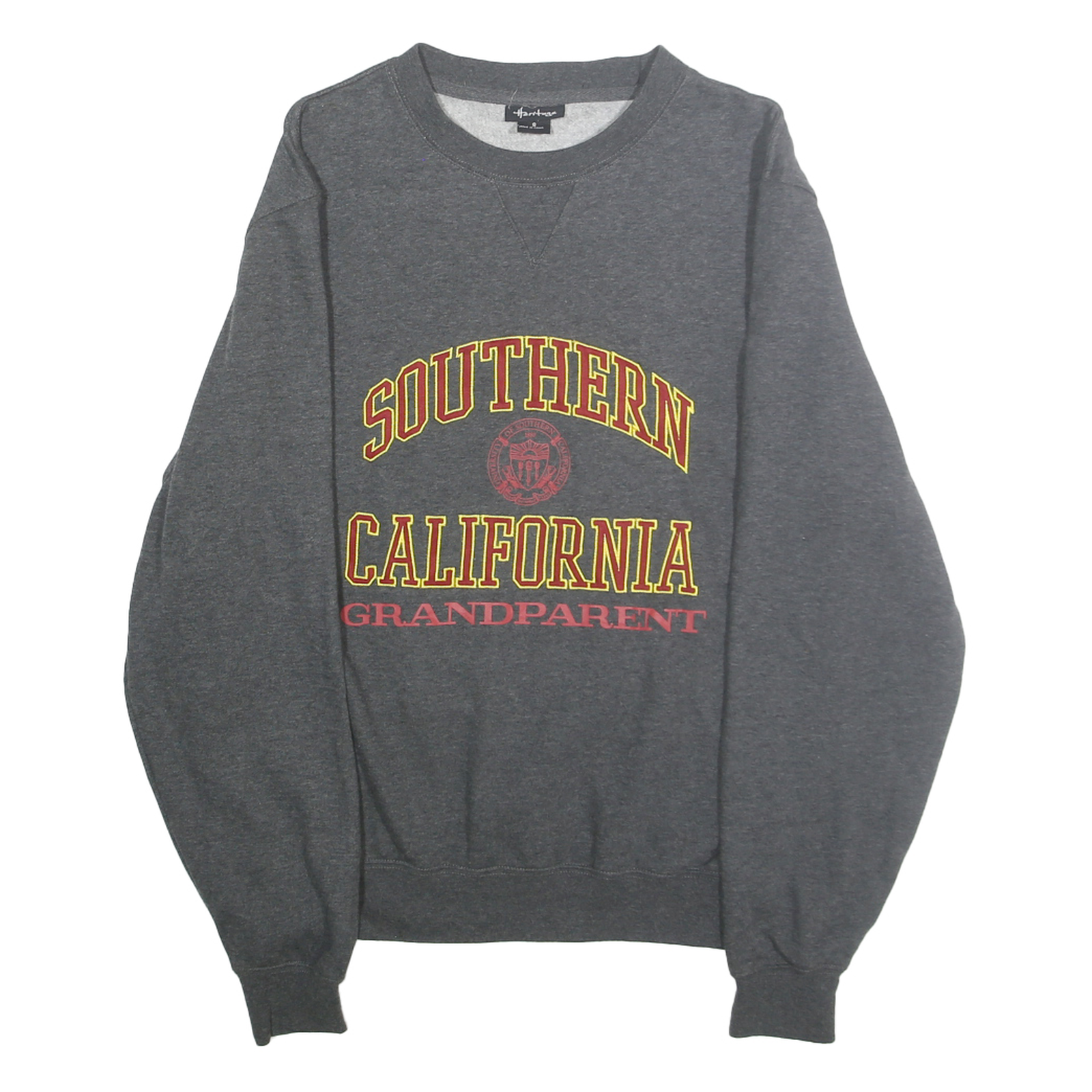 HERITAGE Mens Grey Southern California Grandparent Crew Neck S Sweatshirt