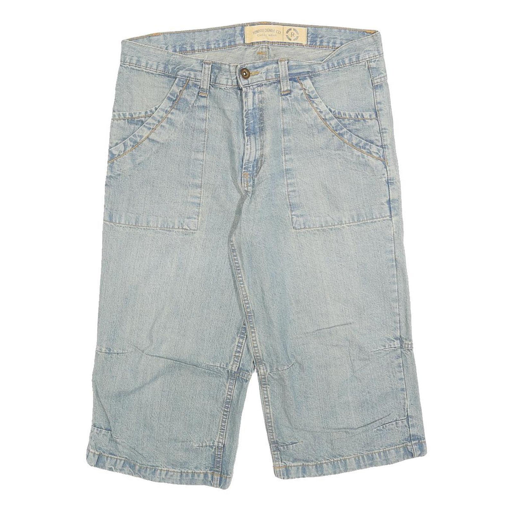 REWARD DENIM Mens Shorts Blue Casual L W35 Cotton Blend Light Wash