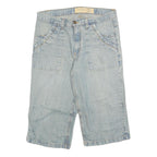 REWARD DENIM Mens Shorts Blue Casual L W35 Cotton Blend Light Wash