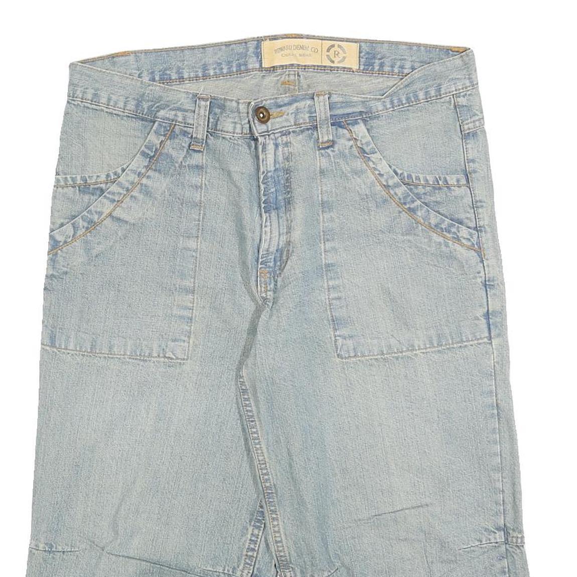 REWARD DENIM Mens Shorts Blue Casual L W35 Cotton Blend Light Wash