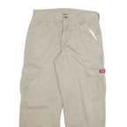 DICKIES Mens Cotton Blend Beige Workwear Regular Fit Cargo Trousers W32 L30