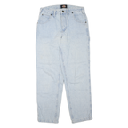DICKIES Womens Regular Light Blue Denim Jeans W32 L30 Workwear Cotton Blend Zip