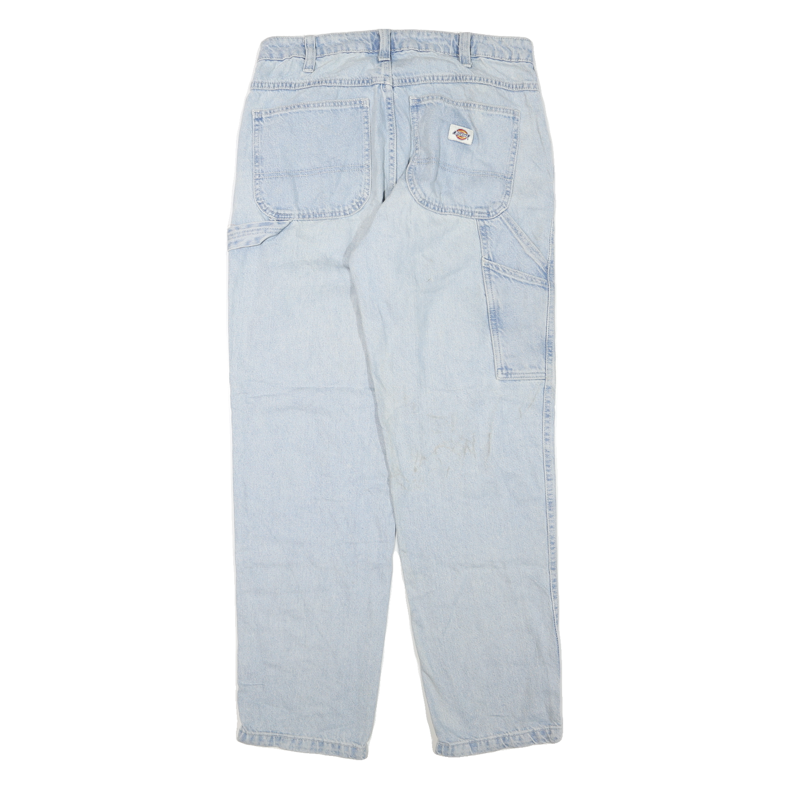 DICKIES Womens Regular Light Blue Denim Jeans W32 L30 Workwear Cotton Blend Zip