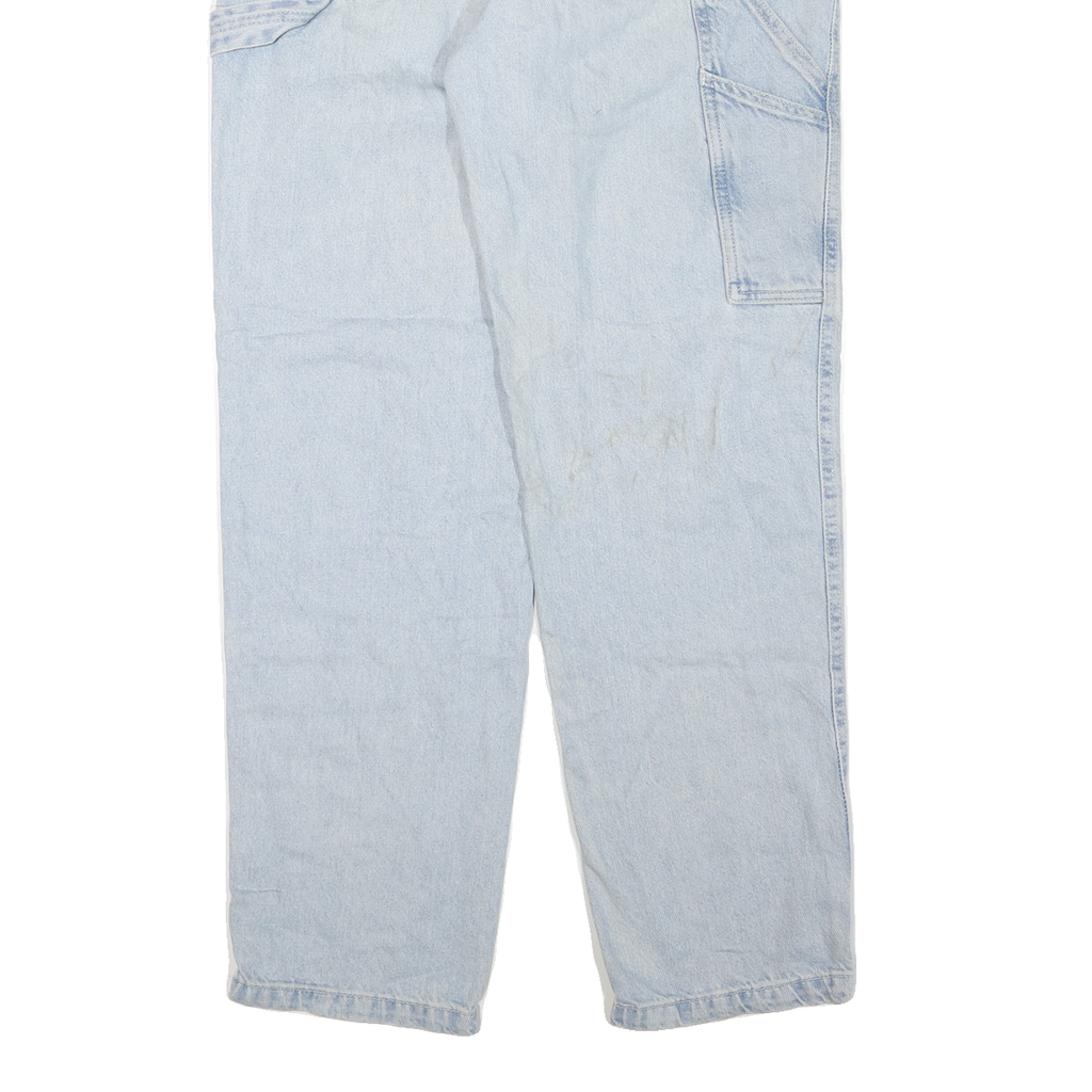 DICKIES Womens Regular Light Blue Denim Jeans W32 L30 Workwear Cotton Blend Zip