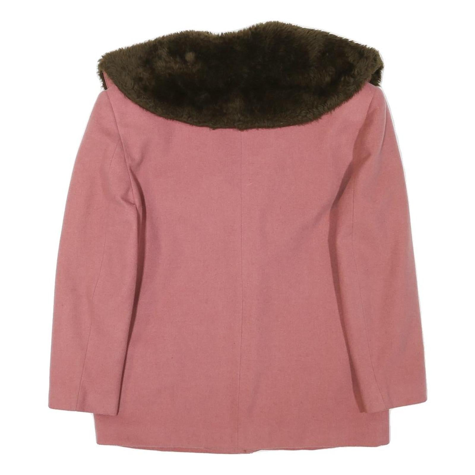 LANA CACHEMIRE Womens Pink Wool Blend Jacket M Button Plain Elegant Warm