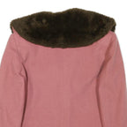 LANA CACHEMIRE Womens Pink Wool Blend Jacket M Button Plain Elegant Warm