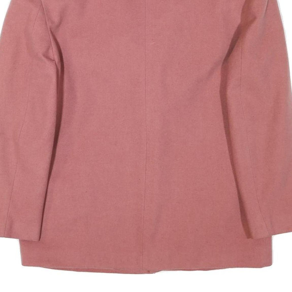 LANA CACHEMIRE Womens Pink Wool Blend Jacket M Button Plain Elegant Warm