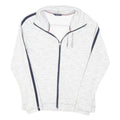 TOMMY HILFIGER Womens White & Navy Zip Jacket S Cotton Blend Plain Sporting