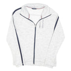 TOMMY HILFIGER Womens White & Navy Zip Jacket S Cotton Blend Plain Sporting