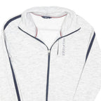 TOMMY HILFIGER Womens White & Navy Zip Jacket S Cotton Blend Plain Sporting