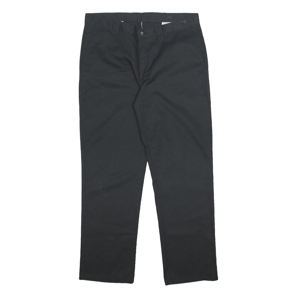 DICKIES Mens Cotton Blend Black Regular Straight Trousers W38 L32 Durable