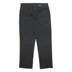 DICKIES Mens Cotton Blend Black Regular Straight Trousers W38 L32 Durable