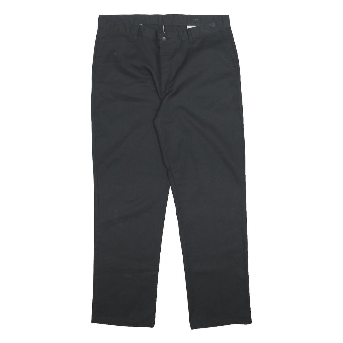 DICKIES Mens Cotton Blend Black Regular Straight Trousers W38 L32 Durable