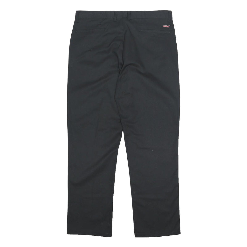 DICKIES Mens Cotton Blend Black Regular Straight Trousers W38 L32 Durable