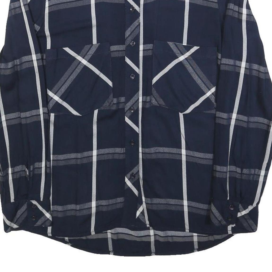 CHARLES VOGELE Womens Blue Check Shirt M Button Front Casual Long Sleeve