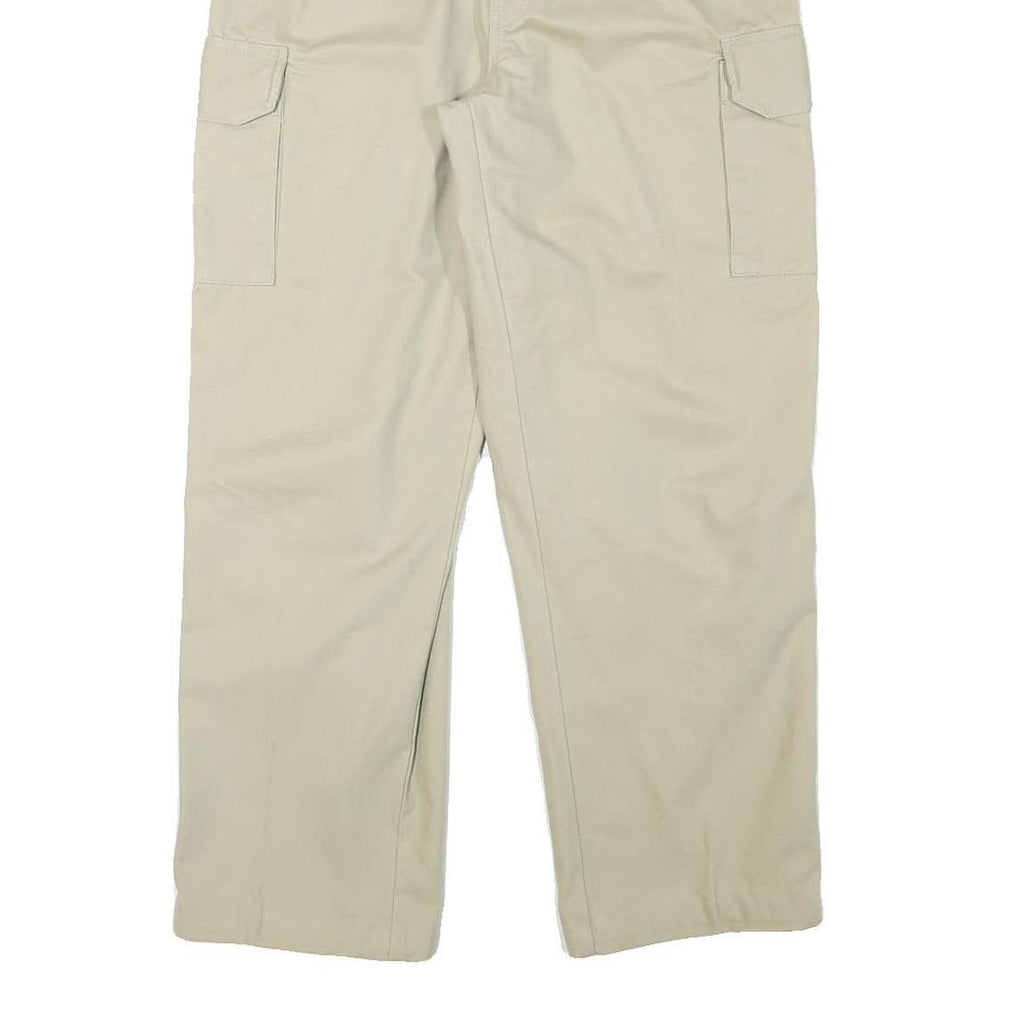 NATURAL REPUBLIC Mens Relaxed Beige Cargo Trousers W29 L28 Cotton Blend Zip