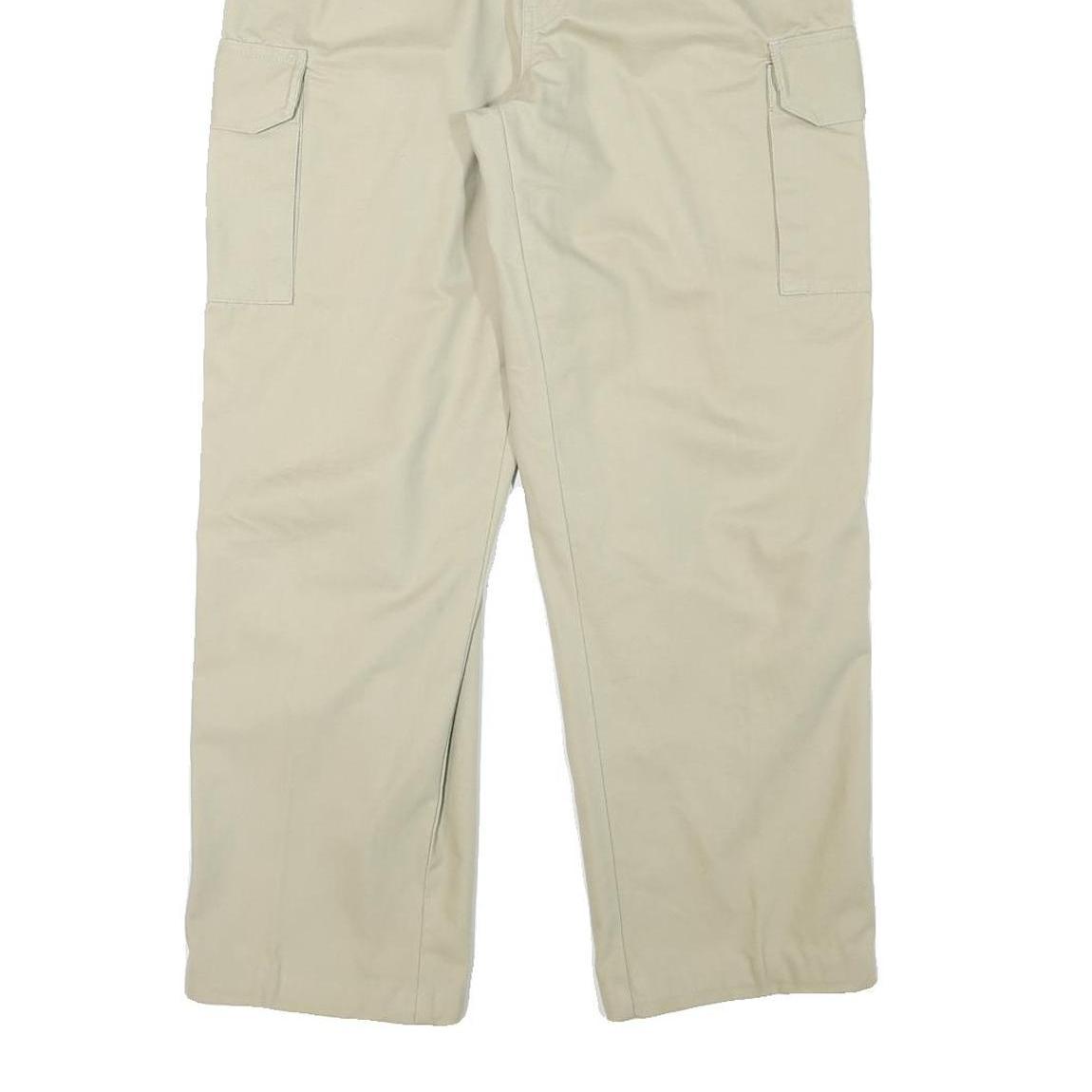 NATURAL REPUBLIC Mens Relaxed Beige Cargo Trousers W29 L28 Cotton Blend Zip