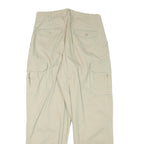 NATURAL REPUBLIC Mens Relaxed Beige Cargo Trousers W29 L28 Cotton Blend Zip