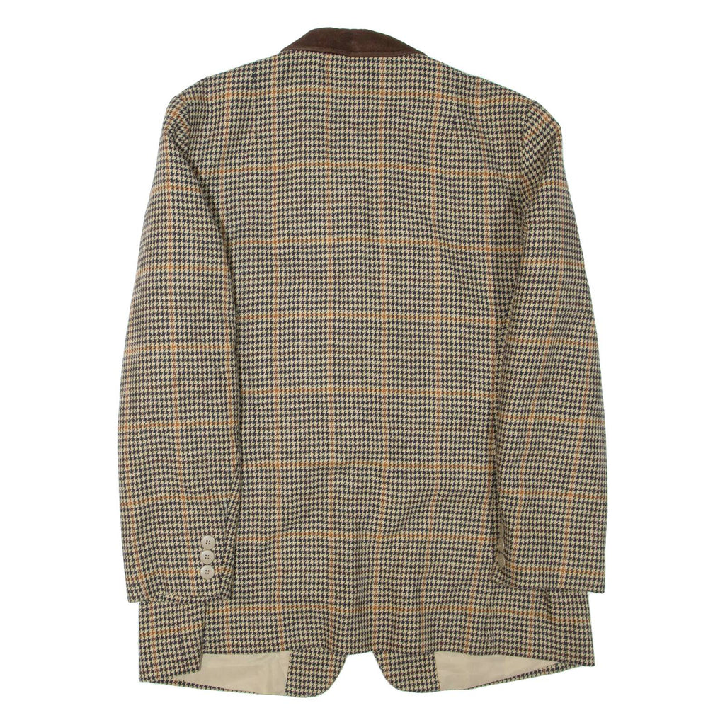 CANADA Womens Blazer Jacket Brown Houndstooth L