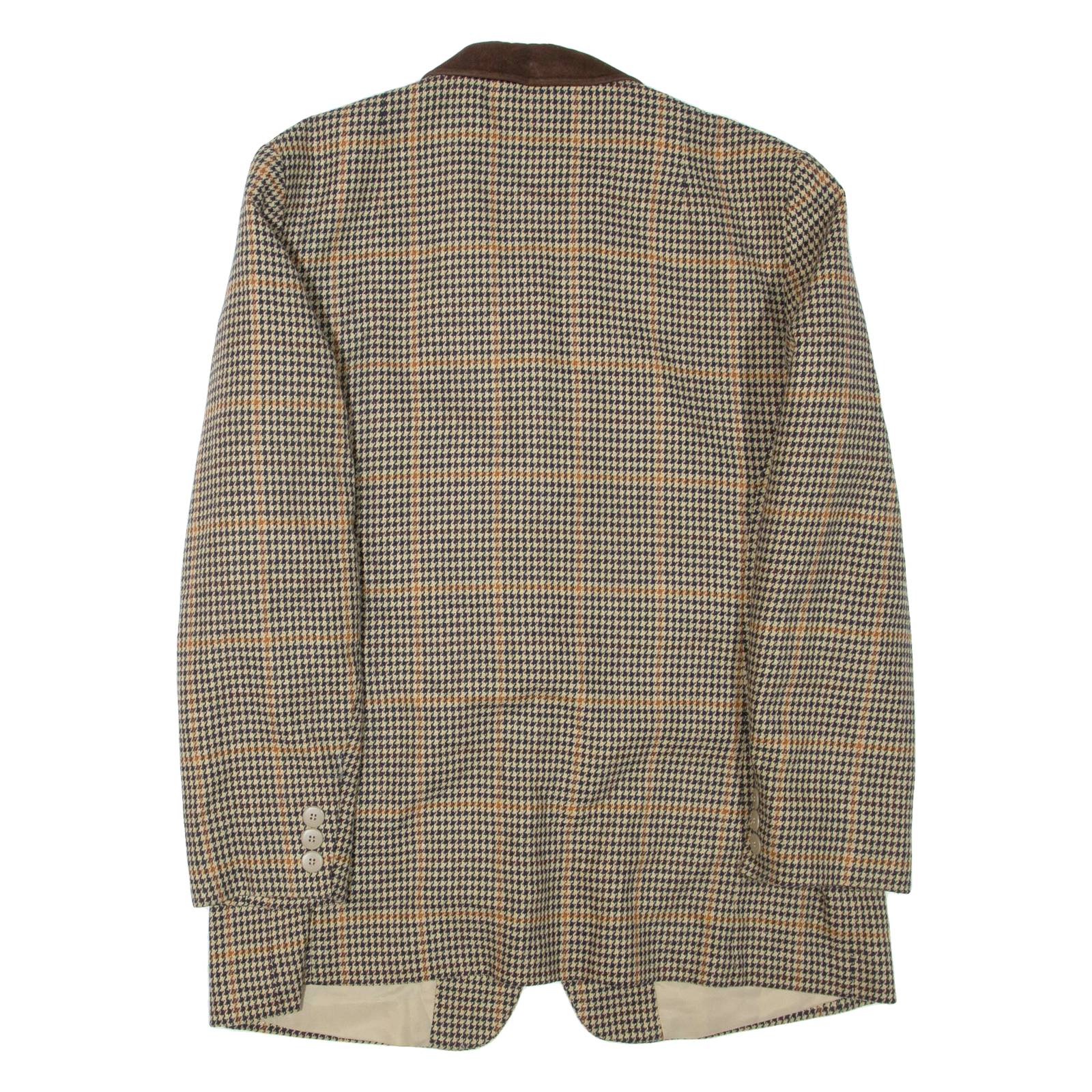 CANADA Womens Blazer Jacket Brown Houndstooth L