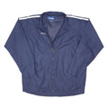 REEBOK Mens Blue Nylon Zip Jacket XL Plain Sportswear Casual Lightweight Track