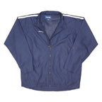 REEBOK Mens Blue Nylon Zip Jacket XL Plain Sportswear Casual Lightweight Track