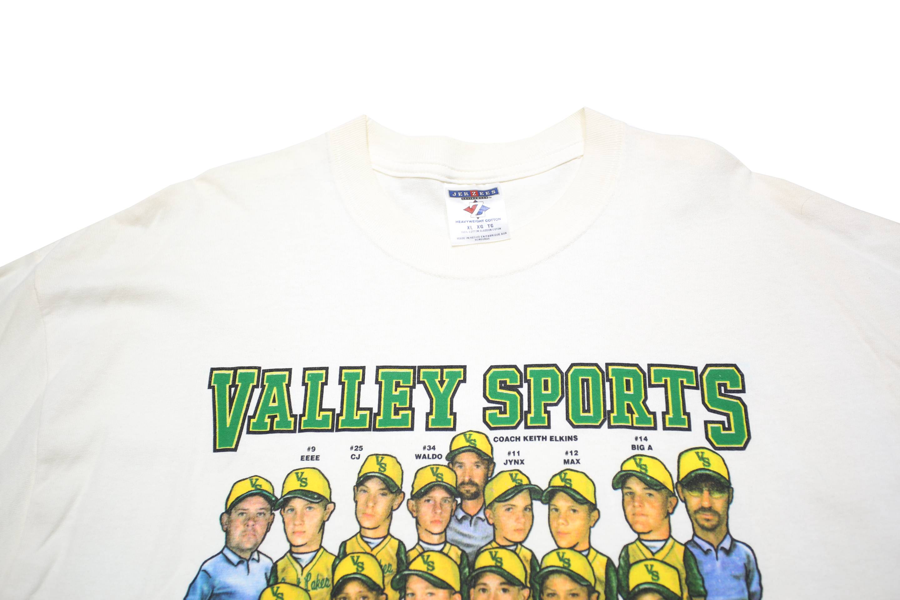 JERZEES Mens White Valley Sports World Champs 2002 Graphic T-Shirt XL Short