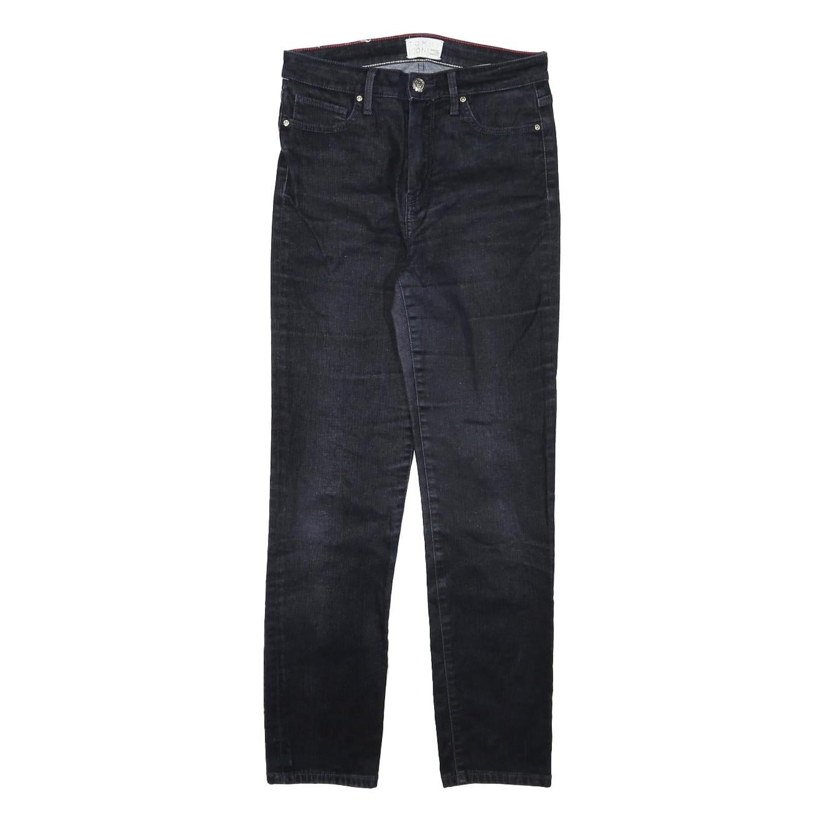 TOMMY HILFIGER Womens Jeans Black Regular Skinny Denim Dark W26 L27 Classic Fit