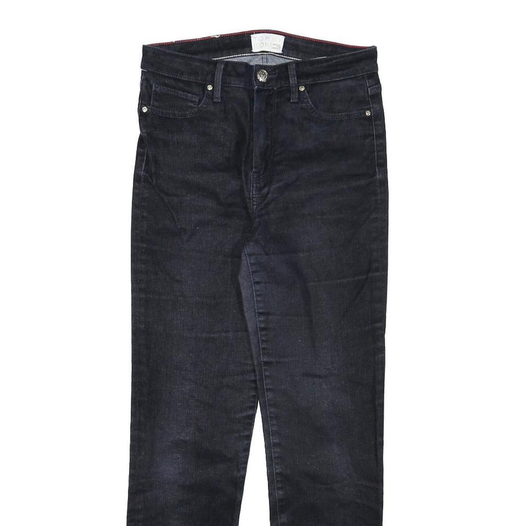 TOMMY HILFIGER Womens Jeans Black Regular Skinny Denim Dark W26 L27 Classic Fit