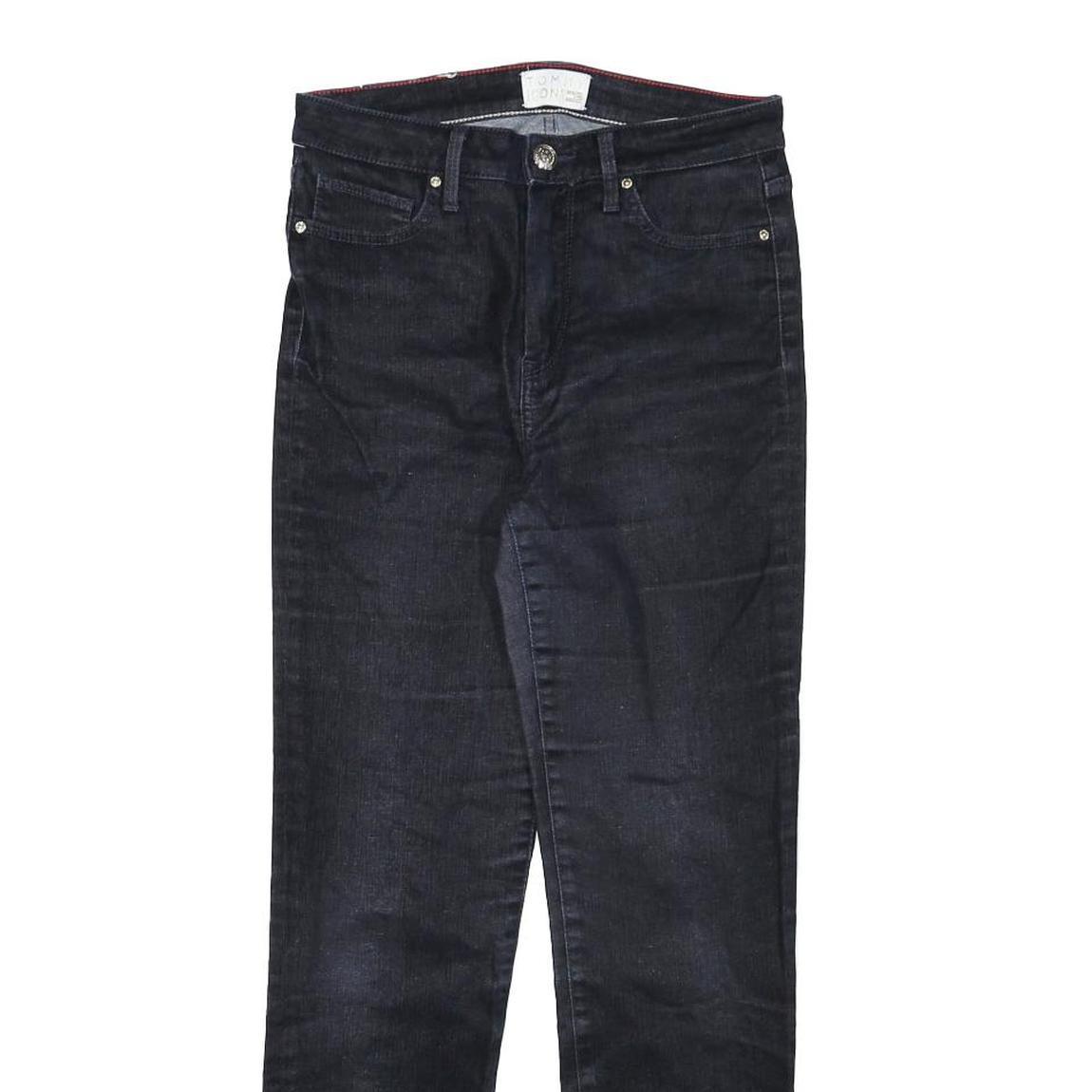 TOMMY HILFIGER Womens Jeans Black Regular Skinny Denim Dark W26 L27 Classic Fit