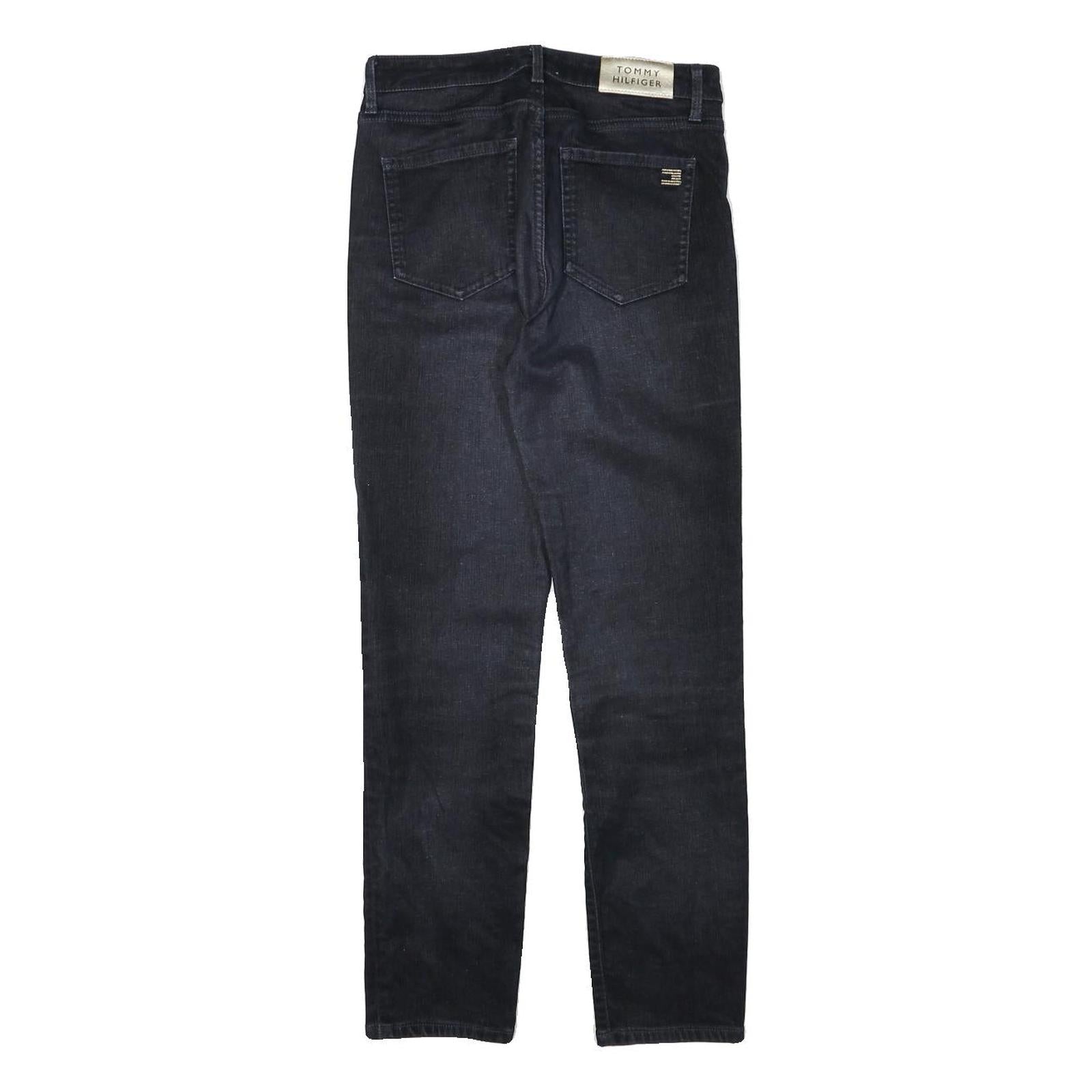 TOMMY HILFIGER Womens Jeans Black Regular Skinny Denim Dark W26 L27 Classic Fit