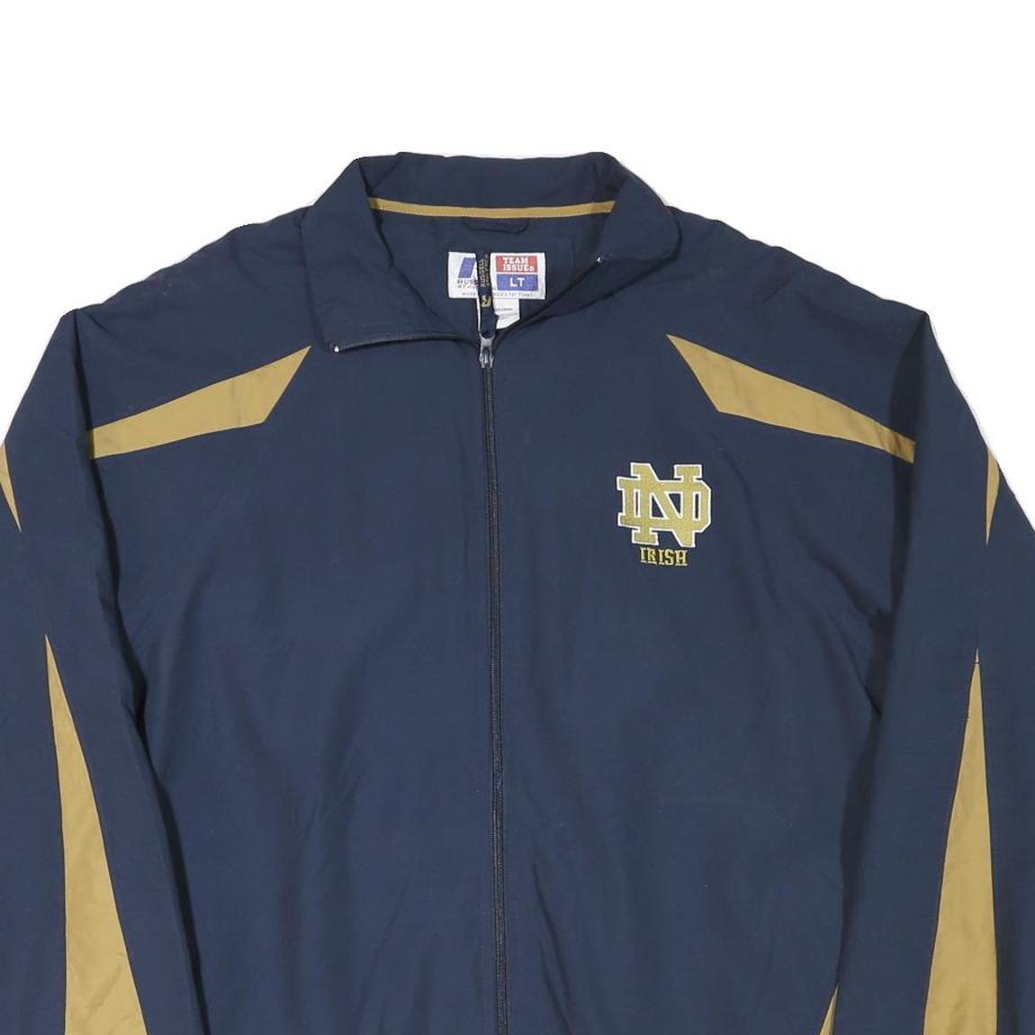 RUSSELL ATHLETIC Mens Navy & Gold Track Jacket L Polyester Blend Zip Athletic