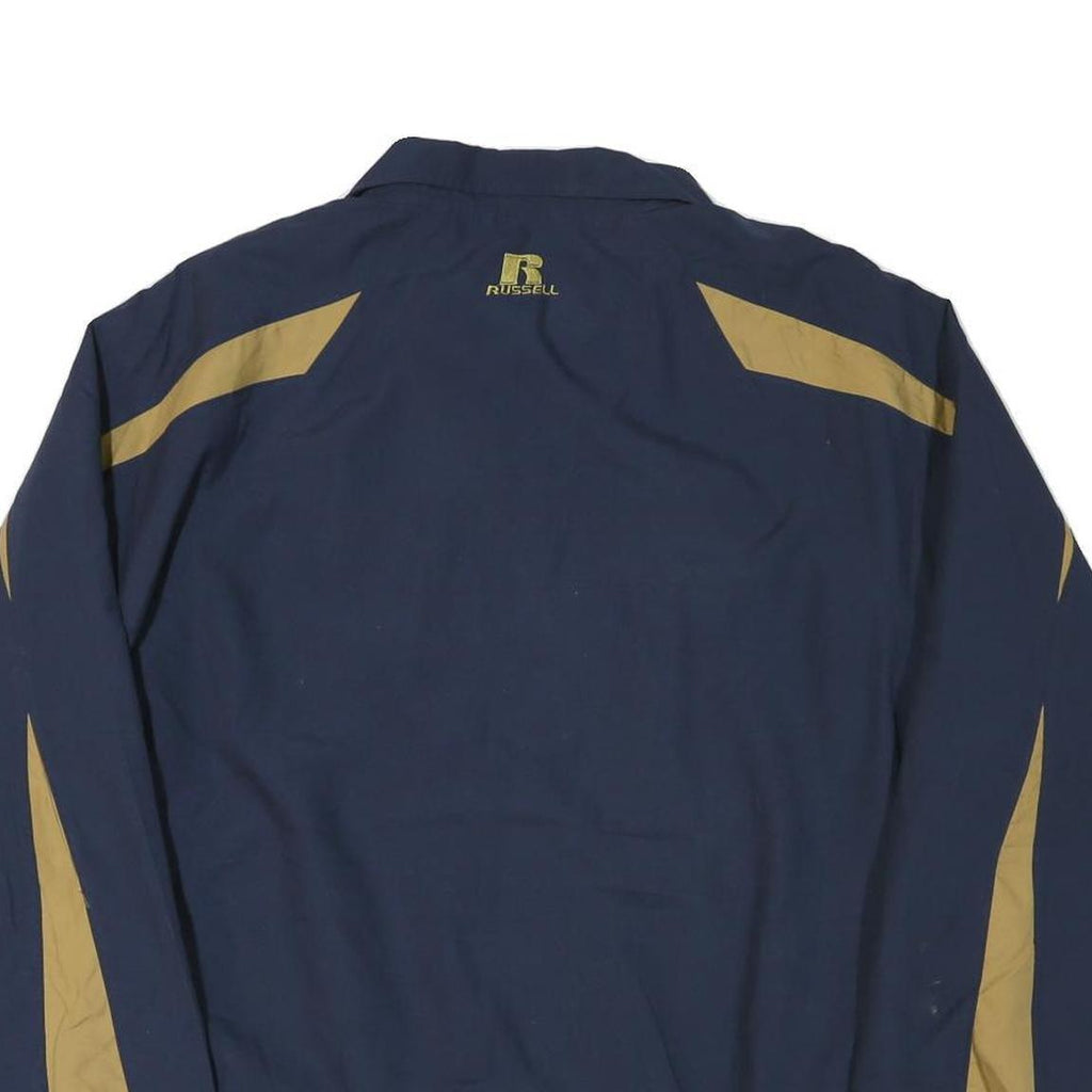 RUSSELL ATHLETIC Mens Navy & Gold Track Jacket L Polyester Blend Zip Athletic