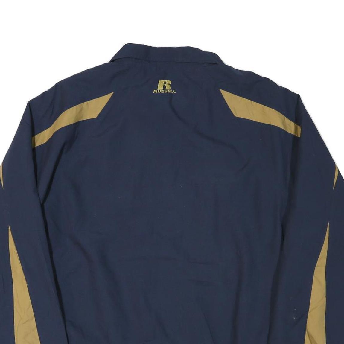 RUSSELL ATHLETIC Mens Navy & Gold Track Jacket L Polyester Blend Zip Athletic
