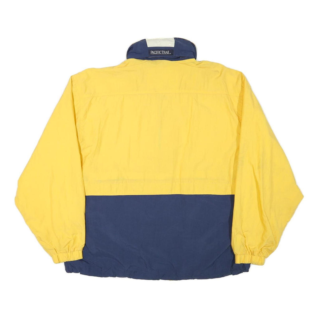 PACIFIC TRAIL Mens Yellow & Navy Classic Jacket L Polyester Blend Zip Outdoor