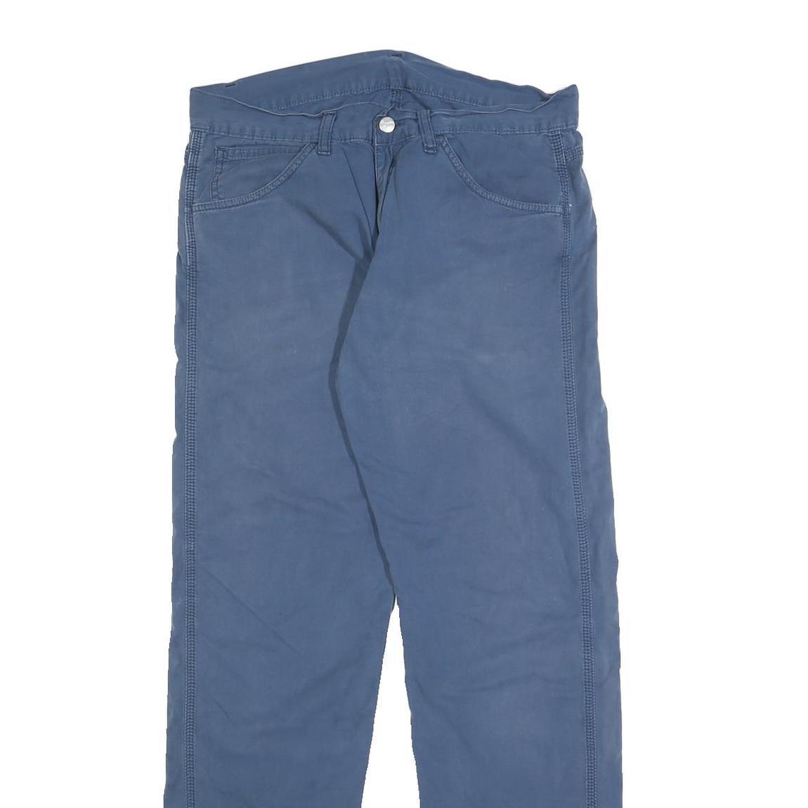 CARHARTT Mens Cotton Blue Regular Straight Trousers Zip W32 L31 Classic Workwear