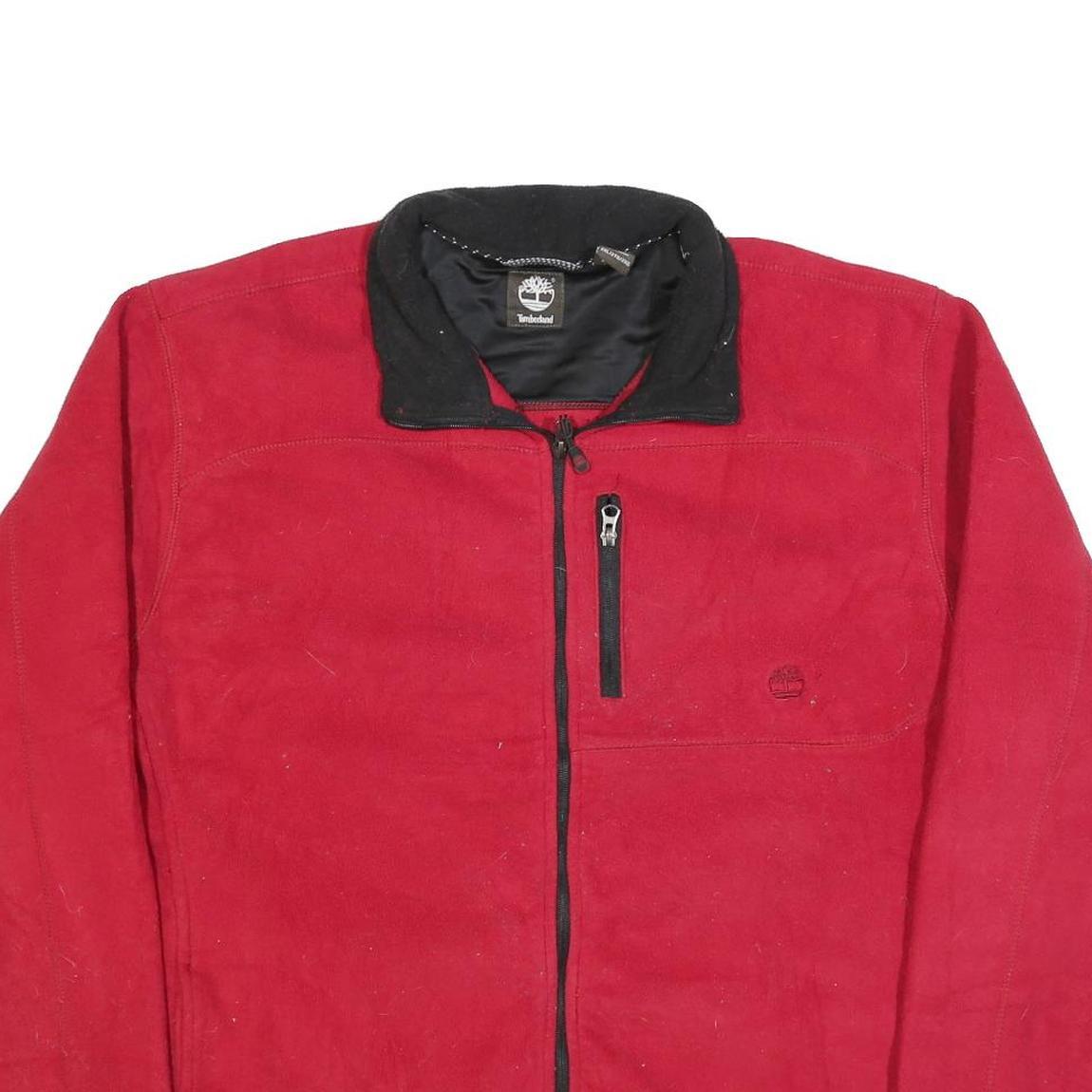 TIMBERLAND Mens Red & Black Casual Jacket 2XL Polyester Blend Zip Closure