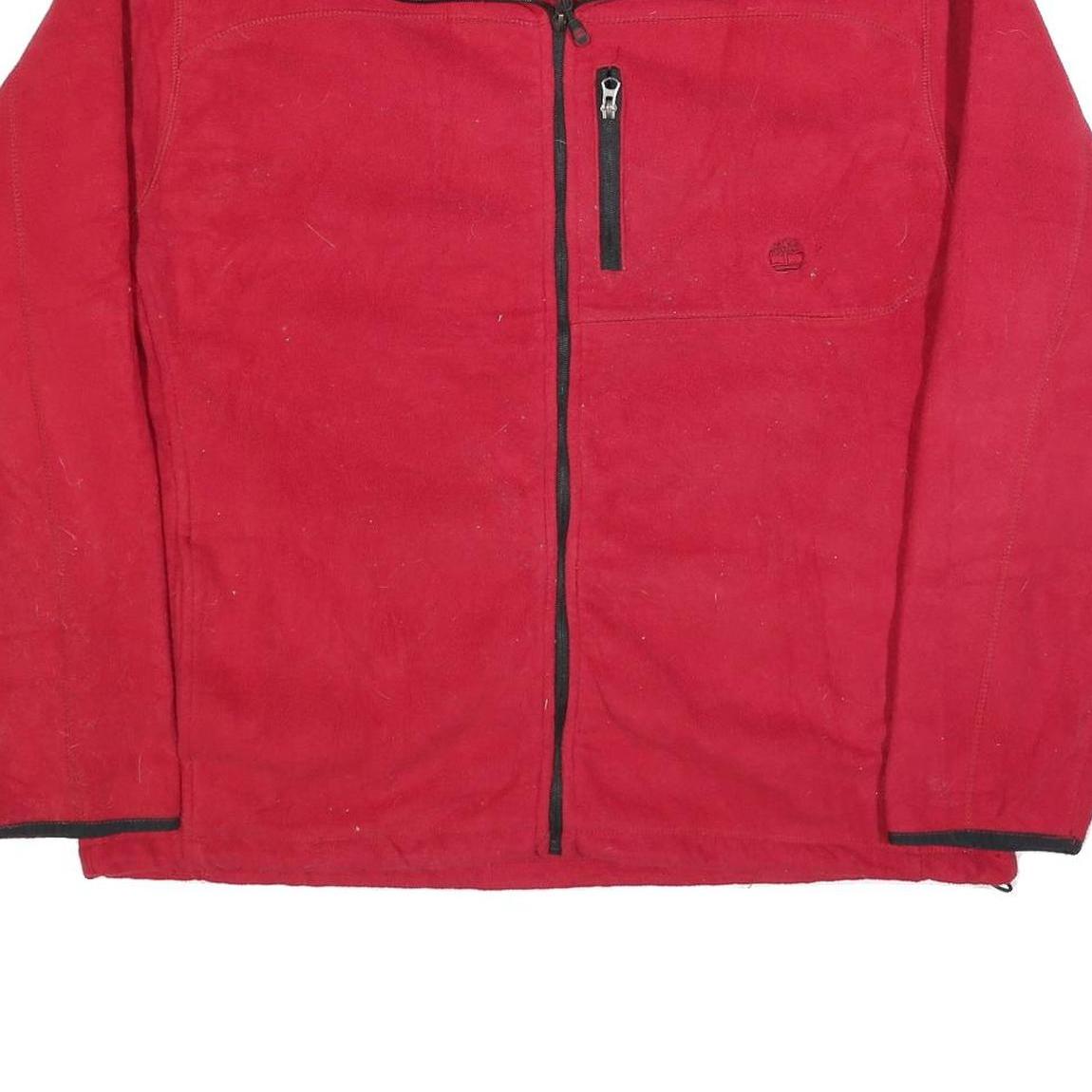TIMBERLAND Mens Red & Black Casual Jacket 2XL Polyester Blend Zip Closure